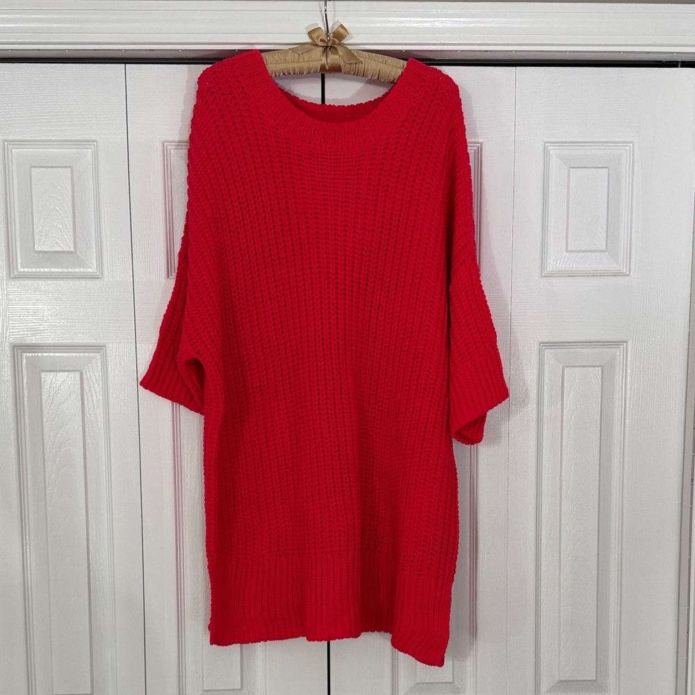 H&M Vibrant Hot Pink Knit Sweater Tunic or Dress